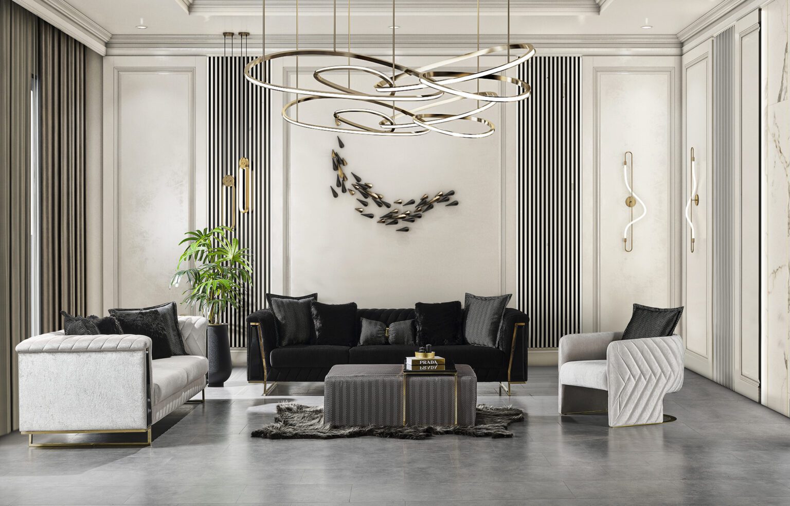 PRAG CREAM SOFA SET